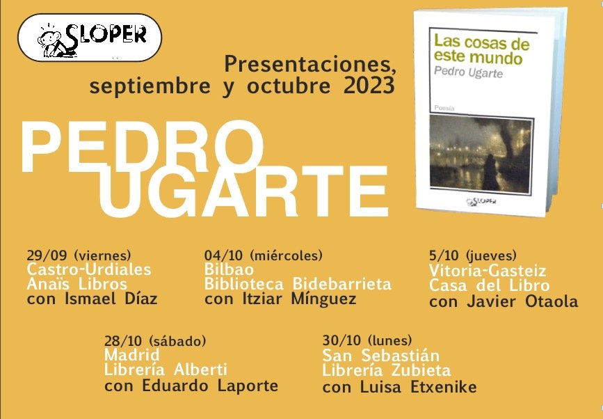 Entrevista a Pedro Ugarte, con motivo de la publicación de “Las cosas de este mundo”