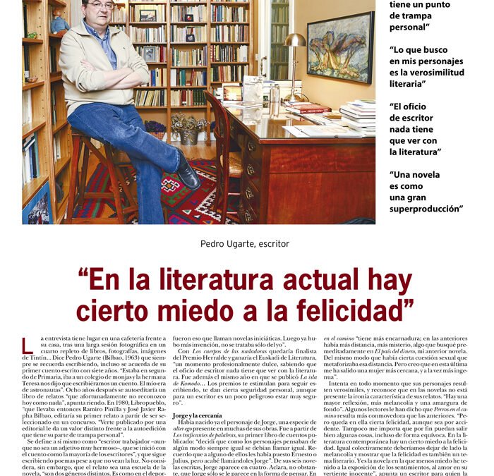 Pedro Ugarte en la página tres de Pérgola